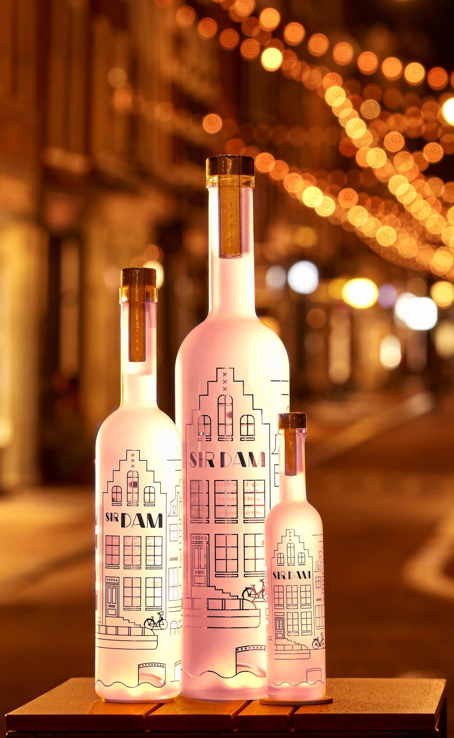 Sir Dam Premium Vodka 0,7L LED β Wit