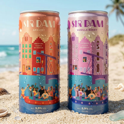Sir Dam Apricot Vodka Blikjes — (12 x 250ml)